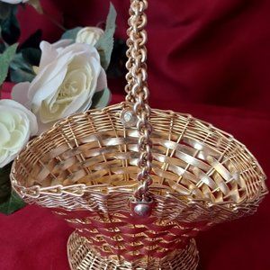 Vintage Italian Diploma Brevetto Woven Metal Basket